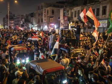 Protesters fill the streets around Tahrir Square in Baghdad on Monday, Oct. 28, 2019. (Ivor Prickett/The New York Times)