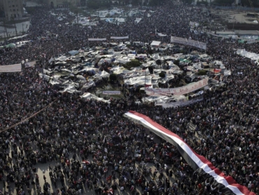 Thousands of Egyptian anti-government protesters gather in Tahrir Square to demonstrate against the current regime in Cairo on Feb. 8, 2011.  Egypt's revolt was buoyed on Tuesday by the broadcast of an emotional television interview with Wael Ghonim, a young Google executive, hours after his release from secret detention. (Ed Ou/The New York Times)