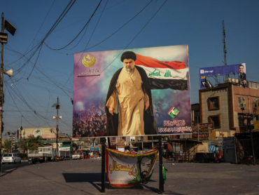 FILE Ñ A poster of the Shiite cleric Moktada al-Sadr in the Sadr City neighborhood of Baghdad, Sept. 30, 2021. Iraqis voted Sunday, Oct. 10, in parliamentary elections meant to herald sweeping change to a dysfunctional political system that has dragged the country through almost two decades of deprivation. (Andrea DiCenzo/The New York Times)