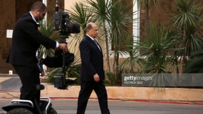 Lebanese president-elect Michel Aoun walks on the red carpet as he arrives at the presidential palace in Baabda, east of Beirut, on October 31, 2016, after he was elected ending a political vacuum of more than two years.


The deeply divided parliament took four rounds of voting to elect Aoun, whose supporters flooded streets and squares across the country to celebrate his victory. / AFP / PATRICK BAZ        (Photo credit should read PATRICK BAZ/AFP via Getty Images)